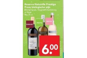 reserve naturelle prestige frans biologische wijn