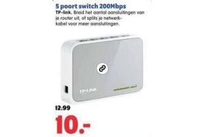 5 poort switch 200mbps