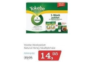 yokebe weekpakket natural honey maaltijdshake