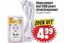 stopcontact met usb poort of verlengsnoer