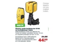 stanley materiaaldetector s100 en kruislijnlaser cubix