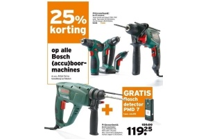 25 korting op alle bosch accu boormachines