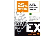 25 korting op alle gamma huishoudtrappen