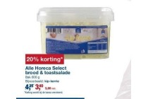 alle horeca select brood en toastsalade