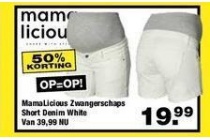 mamalicious zwangerschaps short denim white