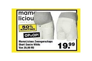 mamalicious zwangerschaps short denim white