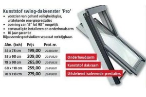 kunststof swing dakvenster pro