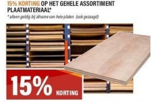 het gehele assortiment plaatmateriaal