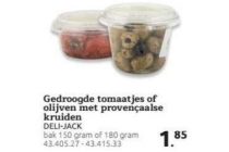 gedroogde tomaatjes of olijven met provencaalse kruiden