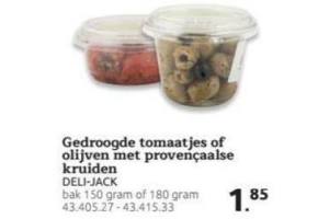 gedroogde tomaatjes of olijven met provencaalse kruiden