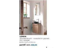 lemon verweerde eik wastafel in graniet