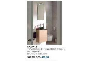 davinci verweerde eik wastafel in graniet