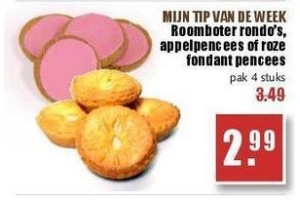 roomboter rondo s appelpencees of roze fondant pencees