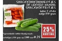 snackkomkommertjes of lekker handig snackworteltjes