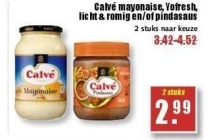 calve mayonaise yofresh licht en romig en of pindasaus