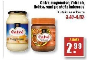 calve mayonaise yofresh licht en romig en of pindasaus