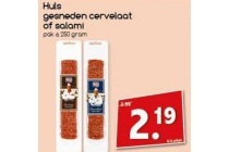 huls gesneden cervelaat of salami