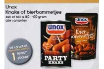 unox knaks of bierbommetjes