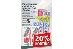 wicky minipakjes original zero water met fruit of ice tea