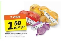ah uien sjalotten en knoflook in net