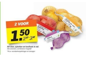 ah uien sjalotten en knoflook in net