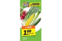 ah radijs salade ui courgette maiskolf of prei