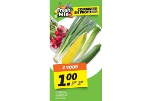 ah radijs salade ui courgette maiskolf of prei
