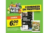 ah verse mosselen en mosselgroente