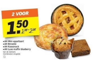 ah mini appeltaart brownie kaassnack en luxe muffin blueberry