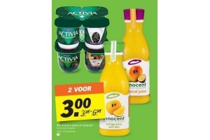 alle activia 4 packs en innocent