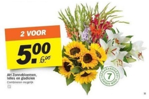 ah zonnebloemen lelies en gladiolen