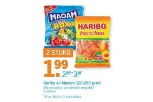 haribo en maoam 120 250 gram