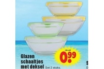 glazen schaaltjes met deksel