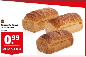 brood tijgerwit tarwe of volkoren