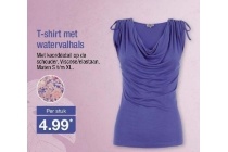 t shirt met watervalhals