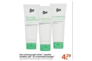 etos cetomacrogol creme vaseline paraffine en levomenthol koelgel