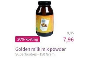 superfoodies golden milk mix powder