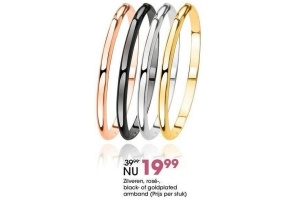 zilveren rose black of goldplated armband