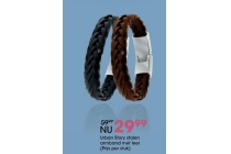 urban story stalen armband met leer