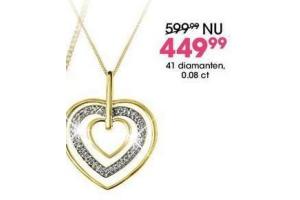 diamanten ketting hart