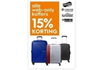 alle web only koffers 15 korting