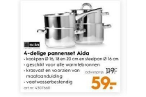 4 delige pannenset aida