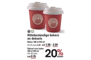 hittebestendige bekers en deksels