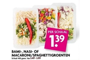 bami nasi en spaghettigroenten