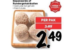 gepaneerde of rundergehaktballen