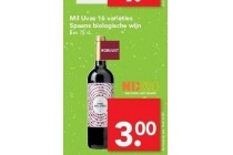mil uvas 16 varieties spaans biologische wijn