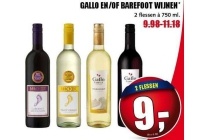 gallo en of barefoot wijnen