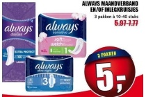 always maandverband en of inlegkruisjes