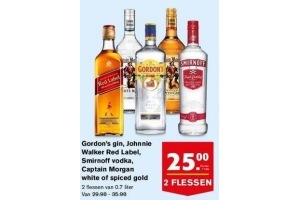 gordon s gin johnnie walker red label smirnoff vodka captain morgan white of spiced gold
