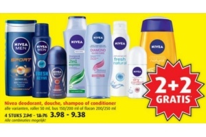 nivea deodorant douche shampoo of conditioner